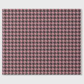 Pink Houndstooth Textile Pattern Cadeaupapier (Vlak)