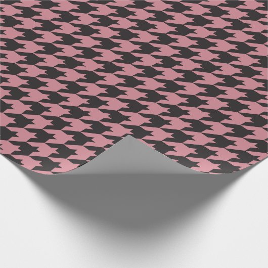 Pink Houndstooth Textile Pattern Cadeaupapier (Hoek)