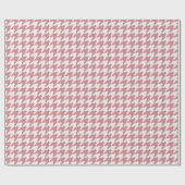 Pink Houndstooth Textile Pattern Cadeaupapier (Vlak)