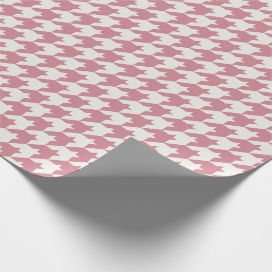 Pink Houndstooth Textile Pattern Cadeaupapier (Hoek)