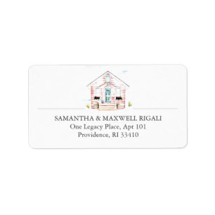 Pink House Retour Adreslabels Etiket