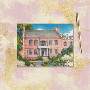 Pink House Savannah GA historisch Briefkaart