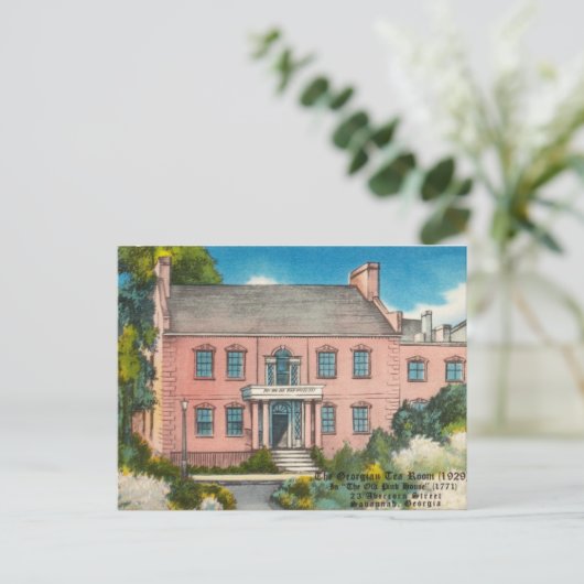 Pink House Savannah GA historisch Briefkaart (Staand voorkant)