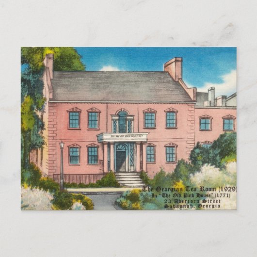 Pink House Savannah GA historisch Briefkaart (Voorkant)
