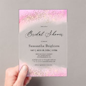 Pink Hues Gold Sparkles Vrijgezellenfeest Acryl Uitnodigingen (Insitu (Draagbaar))
