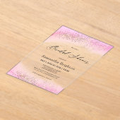 Pink Hues Gold Sparkles Vrijgezellenfeest Acryl Uitnodigingen (Laagn)