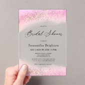 Pink Hues Gold Sparkles Vrijgezellenfeest Acryl Uitnodigingen (Insitu (Draagbaar))