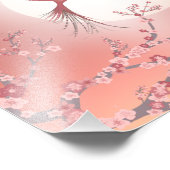 Pink hummingbird moonlight Calm art poster  (Hoek)