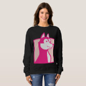 Pink Husky Dog Trui (Voorkant volledig)
