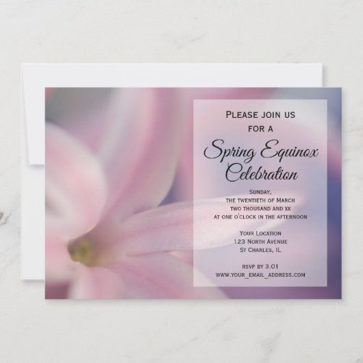 Pink Hyacinth Flower Spring Equinox Celebration Kaart (Voorkant)