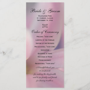 Pink Hyacinth Flowers Wedding Programme Programmakaart