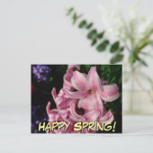 Pink Hyacinth Spring Floral Briefkaart (Staand voorkant)