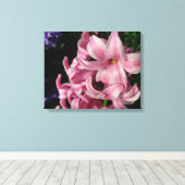 Pink Hyacinth Spring Floral Canvas Afdruk (Insitu (Houten vloer))