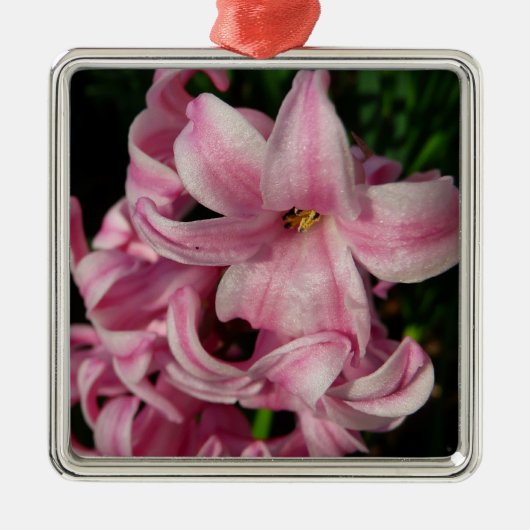 Pink Hyacinth Spring Floral Metalen Ornament (Voorkant)