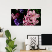 Pink Hyacinth Spring Floral Poster (Thuiskantoor)