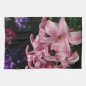 Pink Hyacinth Spring Floral Theedoek (Horizontaal)