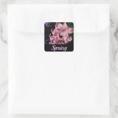 Pink Hyacinth Spring Floral Vierkante Sticker (Tas)