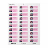 Pink Hyacinths Floral Retouradres Etiket (Full Sheet)