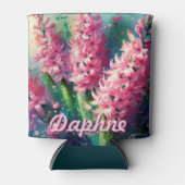 Pink Hyacinths Hyacinth Floral Personalized Blikjeskoeler (Voorkant)