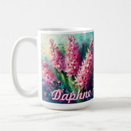 Pink Hyacinths Hyacinth Floral Personalized Koffiemok