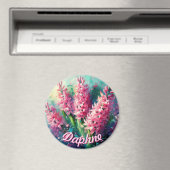 Pink Hyacinths Hyacinth Floral Personalized Magneet (Insitu (Vaatwasser))