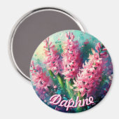 Pink Hyacinths Hyacinth Floral Personalized Magneet (Voorkant / Achterkant)