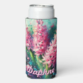 Pink Hyacinths Hyacinth Floral Personalized Seltzer Blikjeskoeler (Seltzer Achterkant)