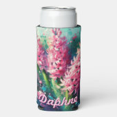 Pink Hyacinths Hyacinth Floral Personalized Seltzer Blikjeskoeler (Seltzer Voorkant)