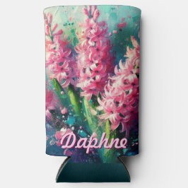 Pink Hyacinths Hyacinth Floral Personalized Seltzer Blikjeskoeler