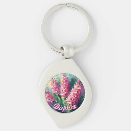 Pink Hyacinths Hyacinth Floral Personalized Sleutelhanger