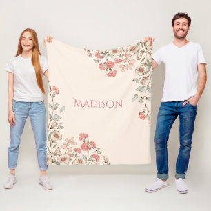 Pink Hydrangea Aangepast Elegant Chic Floral Fleece Deken