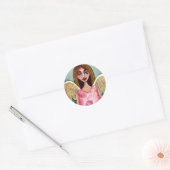 Pink Hydrangea Angel - stickers (Envelop)