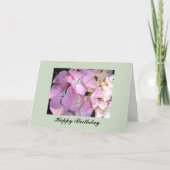 Pink Hydrangea Birthday Kaart (Voorkant)