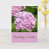 Pink Hydrangea Birthday Wishes Greetings Kaart (Gele Bloem)