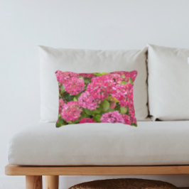 Pink Hydrangea Blooms Floral Accent Kussen