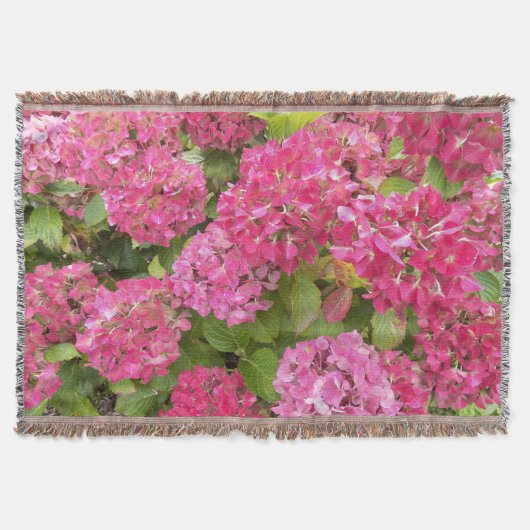 Pink Hydrangea Blooms Floral Deken (Voorkant)