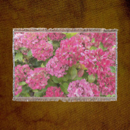 Pink Hydrangea Blooms Floral Deken