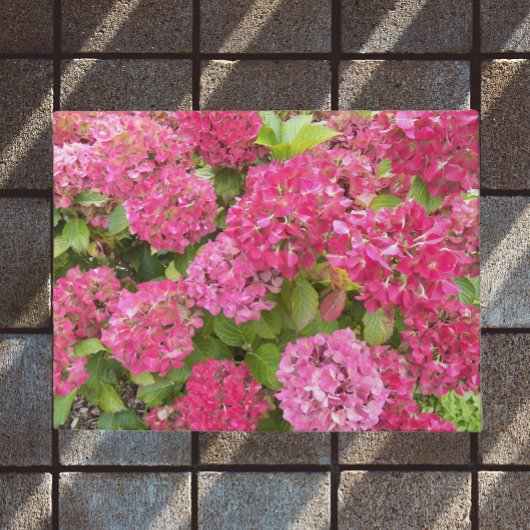 Pink Hydrangea Blooms Floral Deurmat