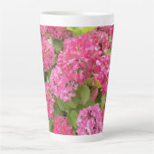 Pink Hydrangea Blooms Floral Latte Mok (Voorkant)