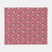 Pink Hydrangea Blooms Floral Pattern Fleece Deken (Voorkant (Horizontaal))