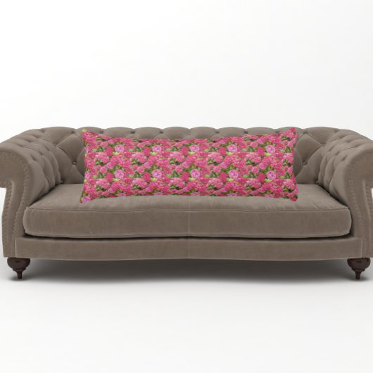 Pink Hydrangea Blooms Floral Pattern Lichaamskussen