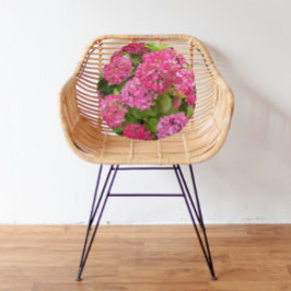 Pink Hydrangea Blooms Floral Rond Kussen