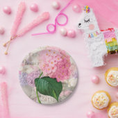 Pink Hydrangea Borden Papieren Bordje (Feest)