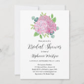 Pink Hydrangea Bouquet Botanisch Vrijgezellenfeest Kaart (Voorkant)