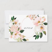 Pink Hydrangea Cosmos White Tulip Wedding RSVP Kaartje (Voorkant)