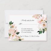 Pink Hydrangea Cosmos White Tulip Wedding RSVP Kaartje (Achterkant)