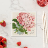 Pink Hydrangea Custom Wedding Napkins Servetten (Insitu)