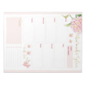 Pink Hydrangea Daily Planner Notitieblok (Voorkant)