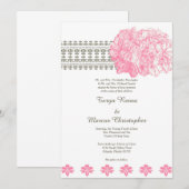 Pink Hydrangea Floral 5 x 7 Weddenschap Kaart (Voorkant / Achterkant)