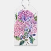 Pink Hydrangea Floral 80th Verjaardag Dank u Cadeaulabel (Achterkant)